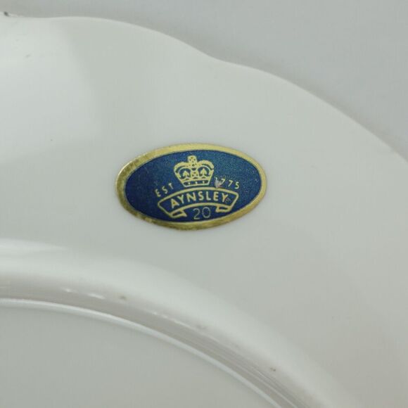 Aynsley Orchard Gold Salad Plate Scalloped Gold Trim Edge Fruit Pattern England - Picture 8 of 9